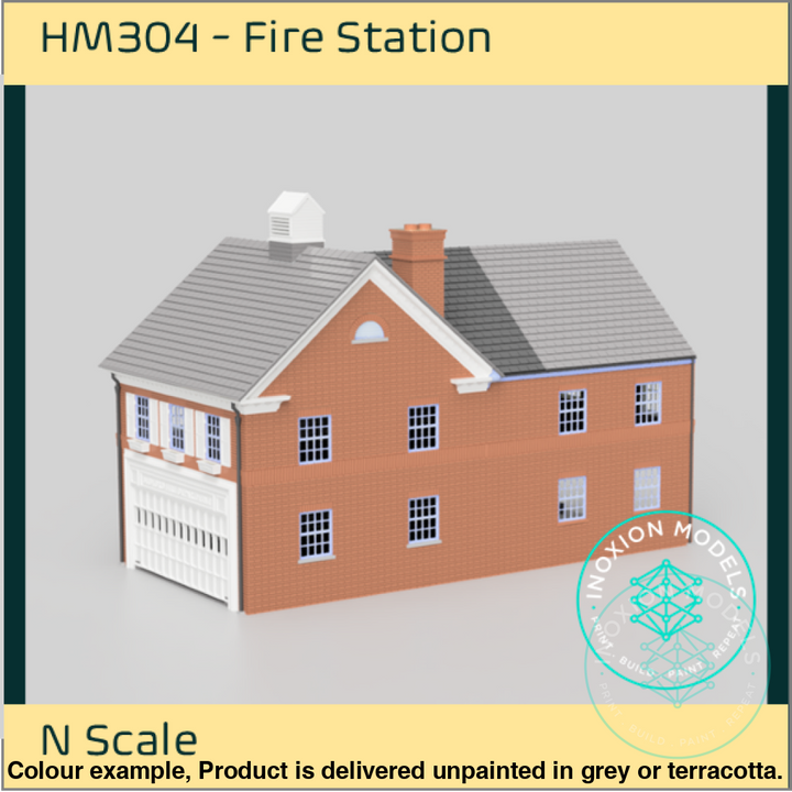 Hm304 – Fire Station N Scale Building