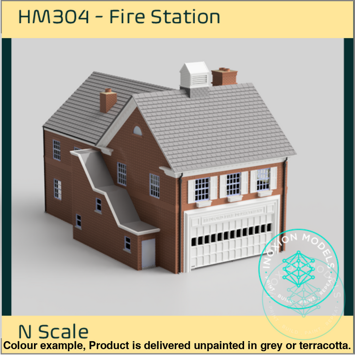 Hm304 – Fire Station N Scale Building