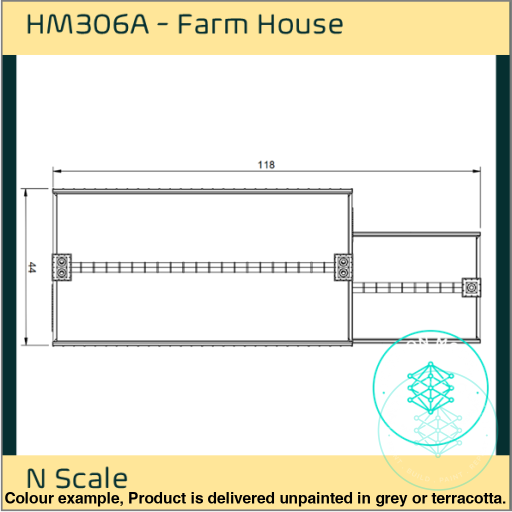 Hm306A – Farm House N Scale Building