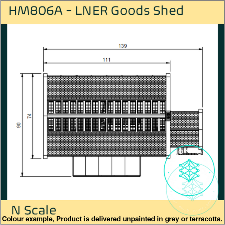 Hm806A – Lner Goods Shed N Scale Building