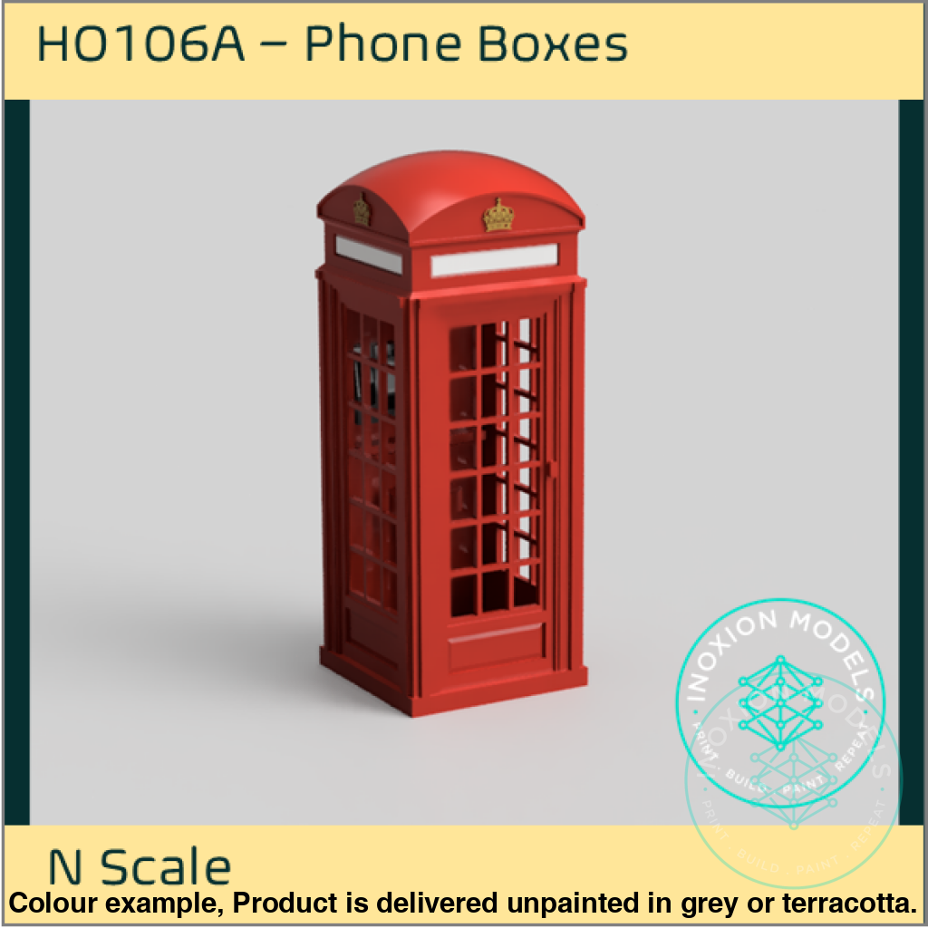 Ho106A - Phone Boxes N Scale Accessory