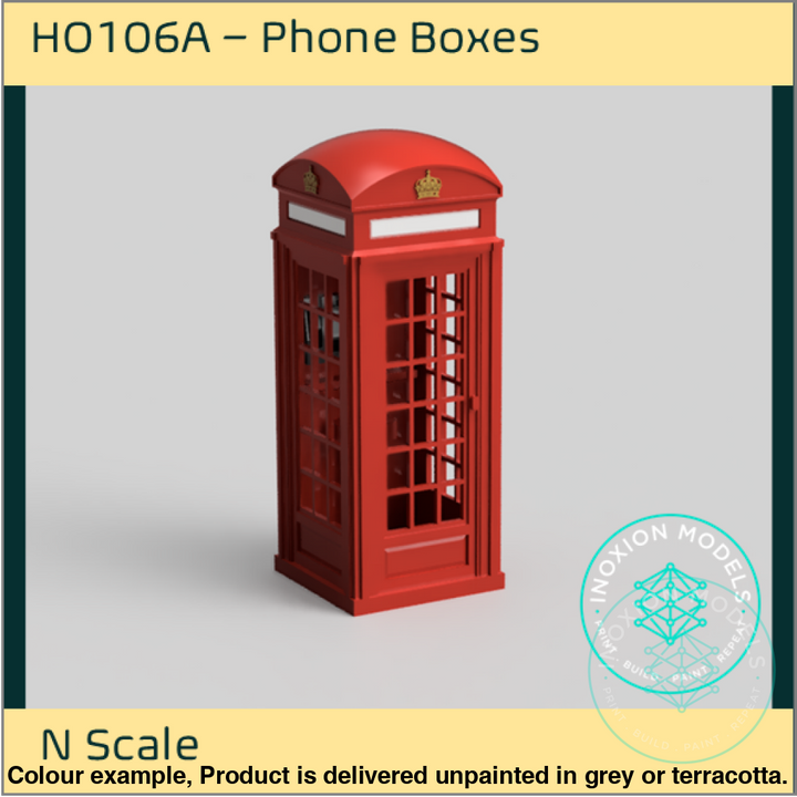 Ho106A - Phone Boxes N Scale Accessory