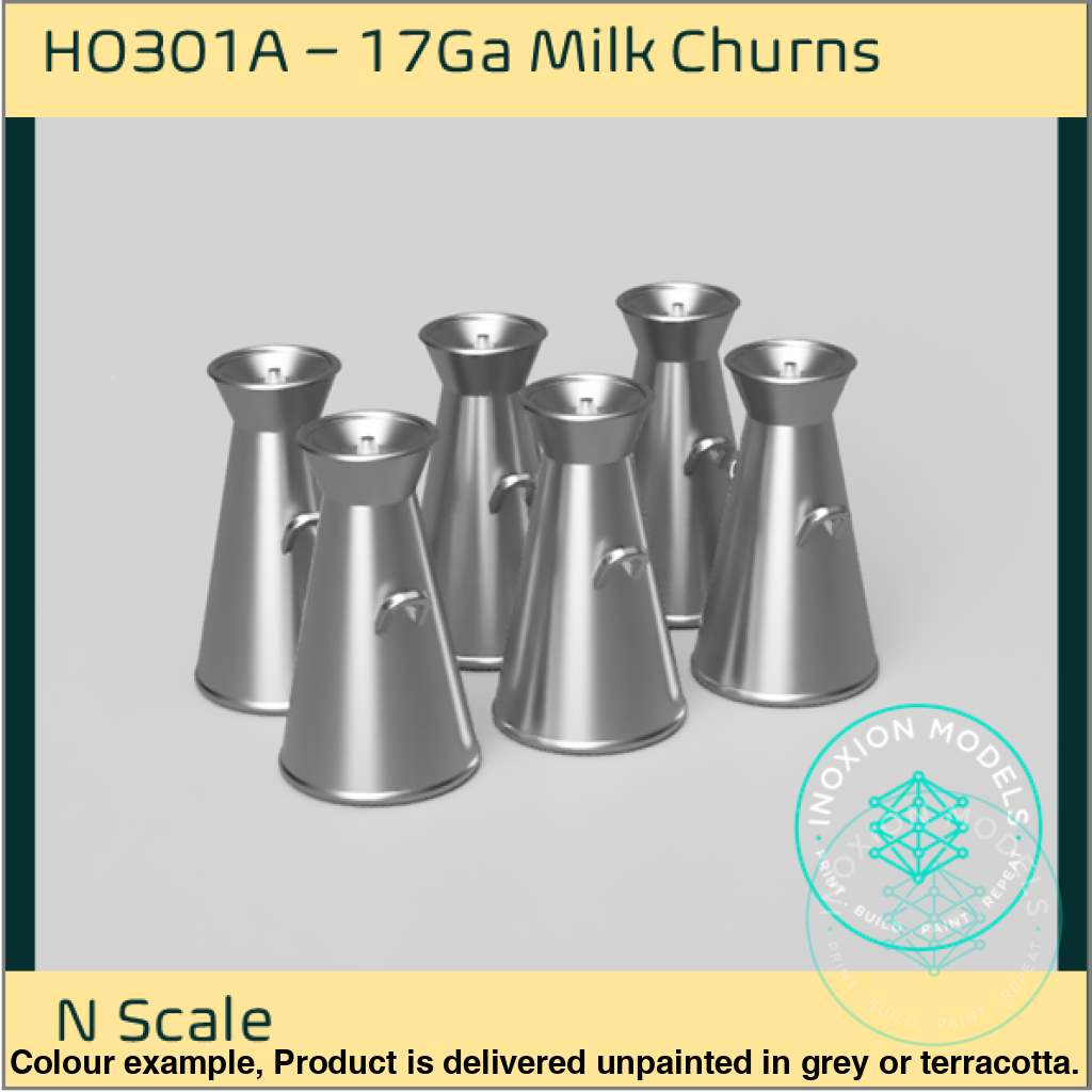 Ho301A – 17 Gallon Milk Churns N Scale Accessory