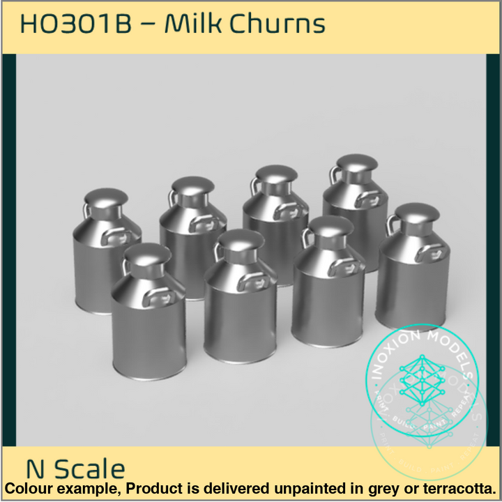 Ho301B – Small Milk Churns N Scale Accessory