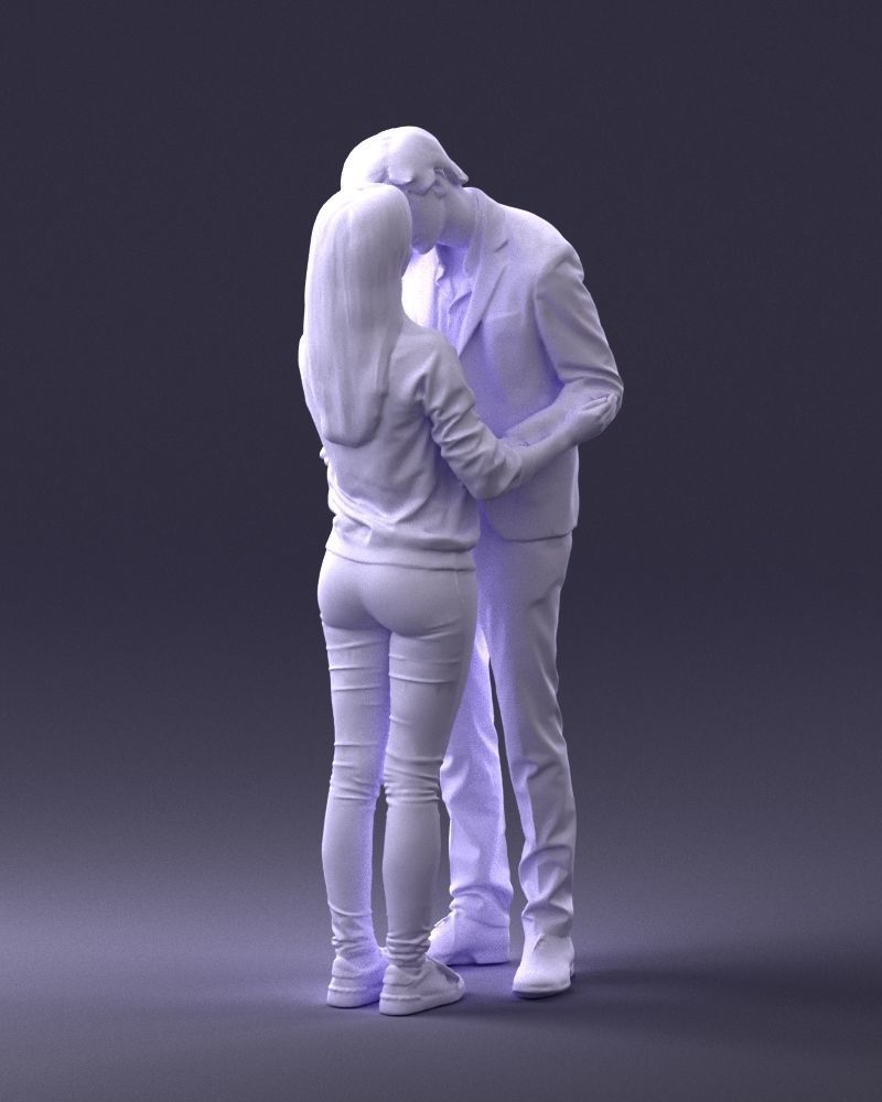 Young Teenagers Kissing Figure