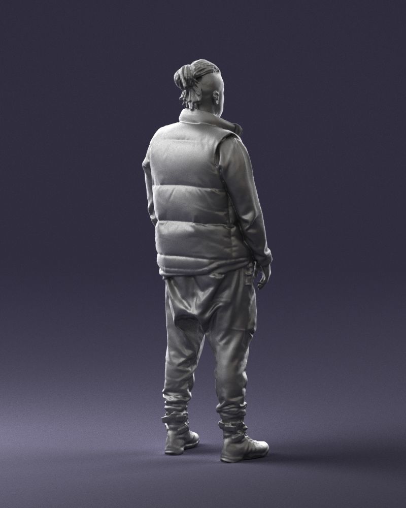 Male In Puffer Jacket Figure