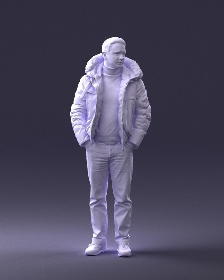 Male In Winter Jacket/pilot Jacket Figure