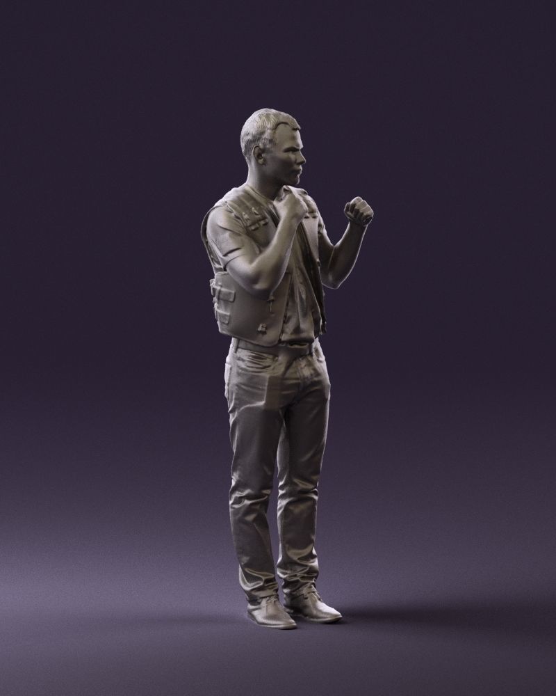 Young Male Bare Knuckle Boxer B Figure