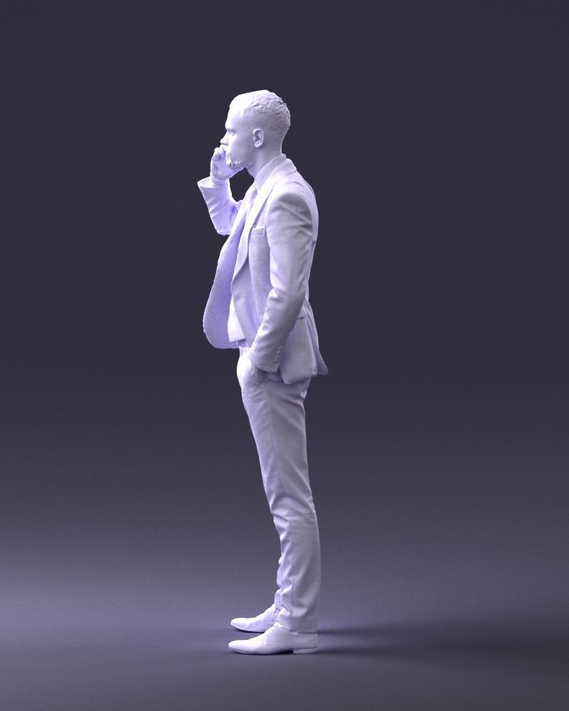 Business Man On Mobile Phone Figure