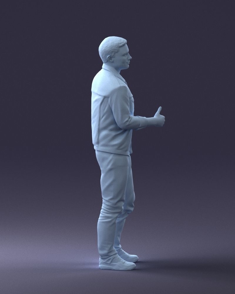 Young Male Thumbing Lift Figure