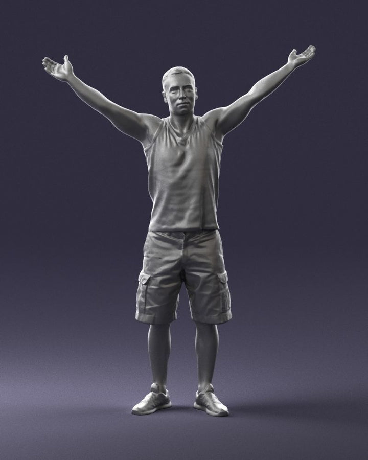 Male In Shorts/t-Shirt Arms Air Figure