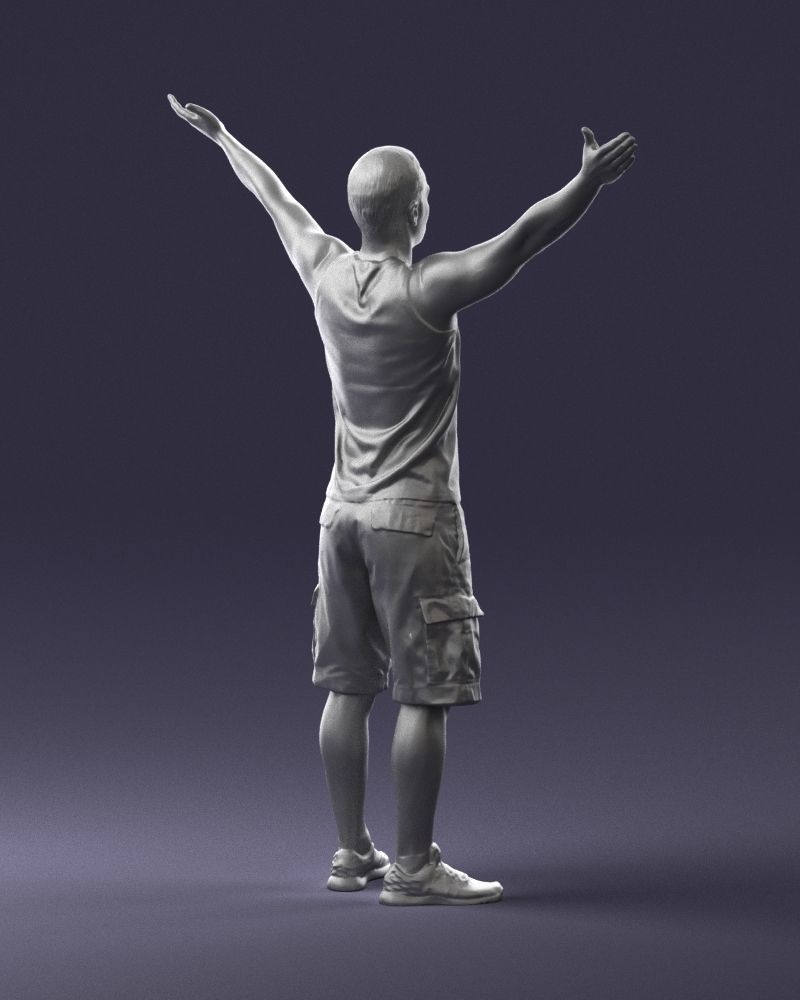 Male In Shorts/t-Shirt Arms Air Figure