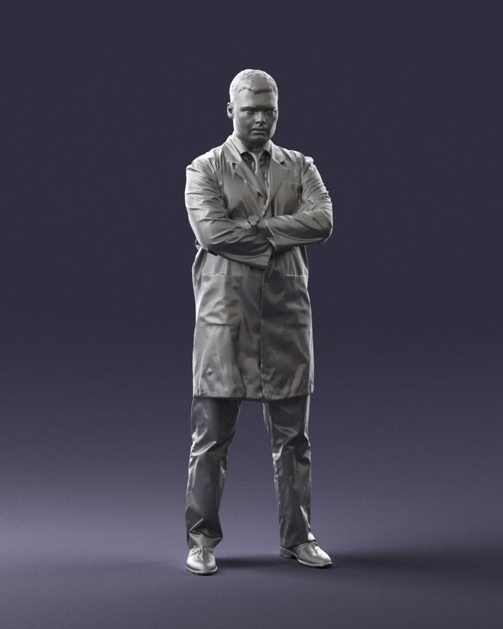 Male In Long White Coat/Butcher/Dr/Shop Keeper Mm386 Figure