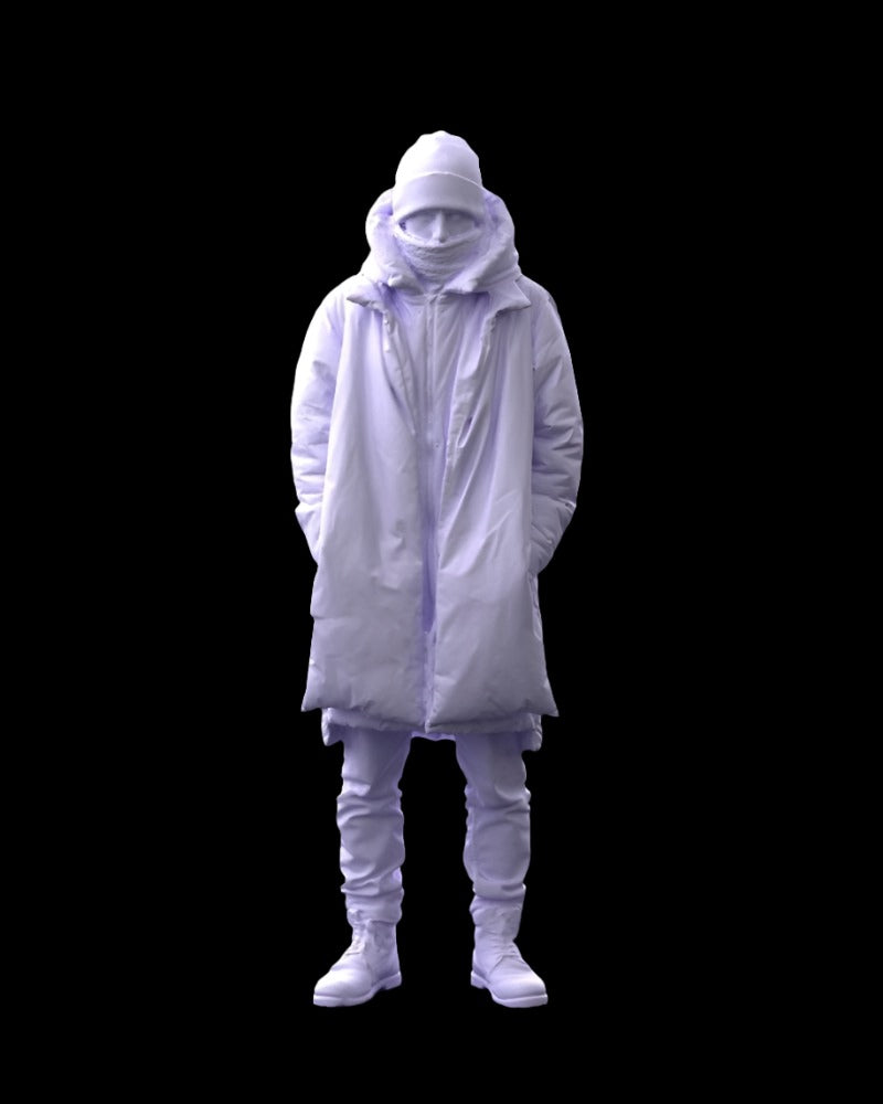 Young Male Wrapped Up Warm In Winter Jacket Figure