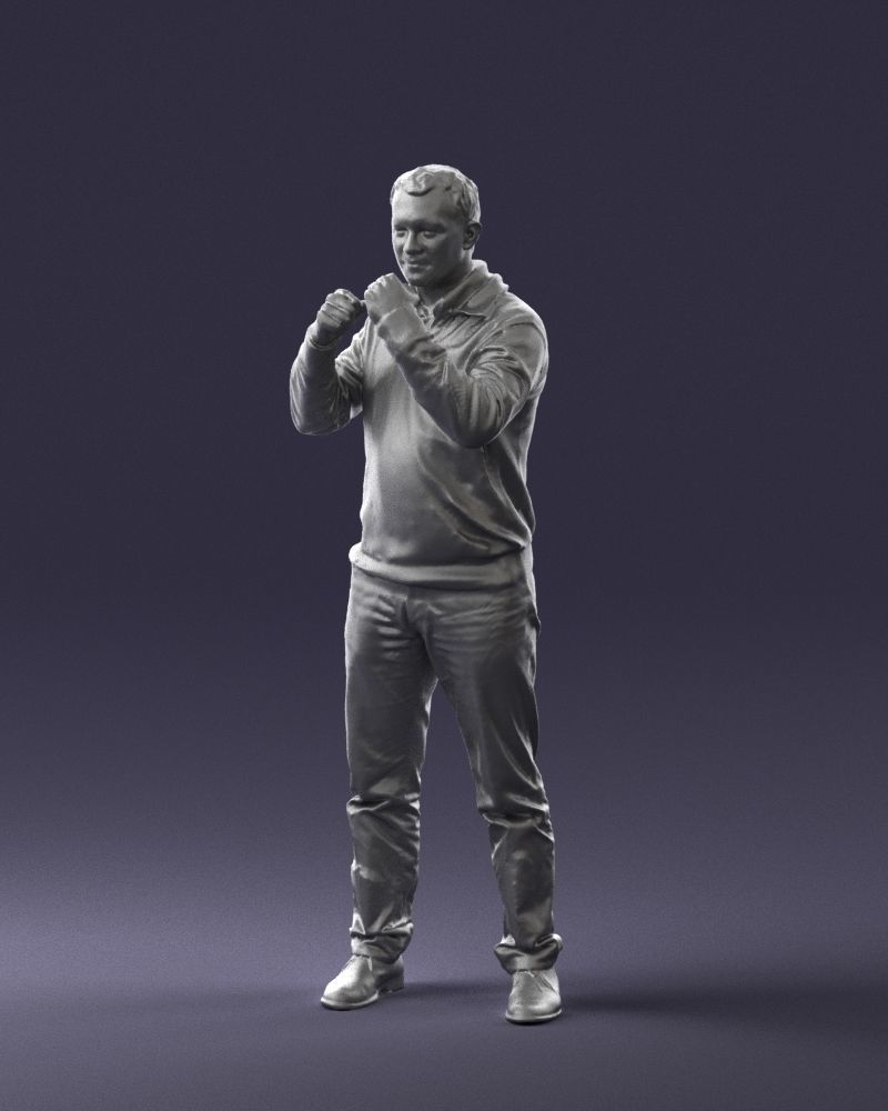 Older Male In Boxing Pose Figure