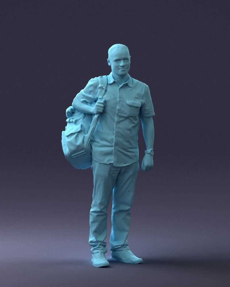 Male Coach-Train-Bus Driver And Bag Figure