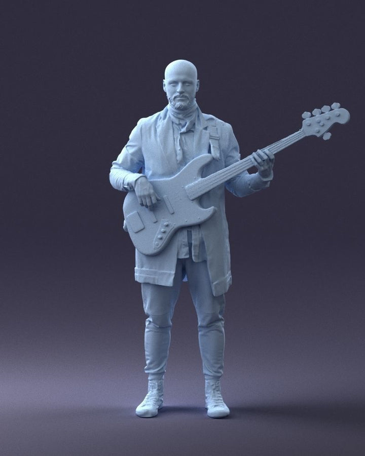 Male Playing Bass Guitar Figure