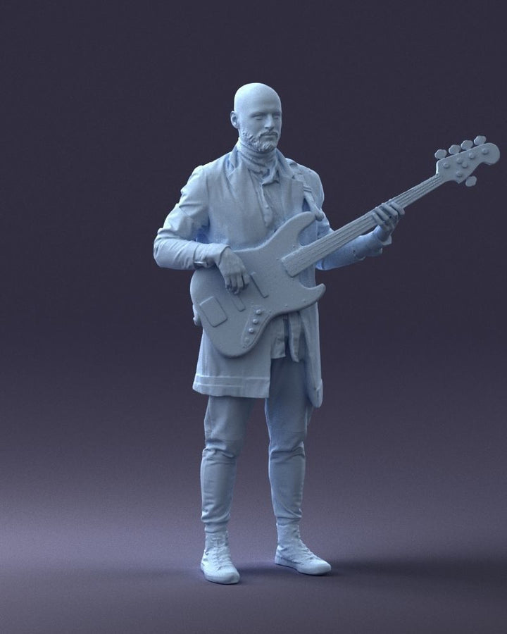 Male Playing Bass Guitar Figure