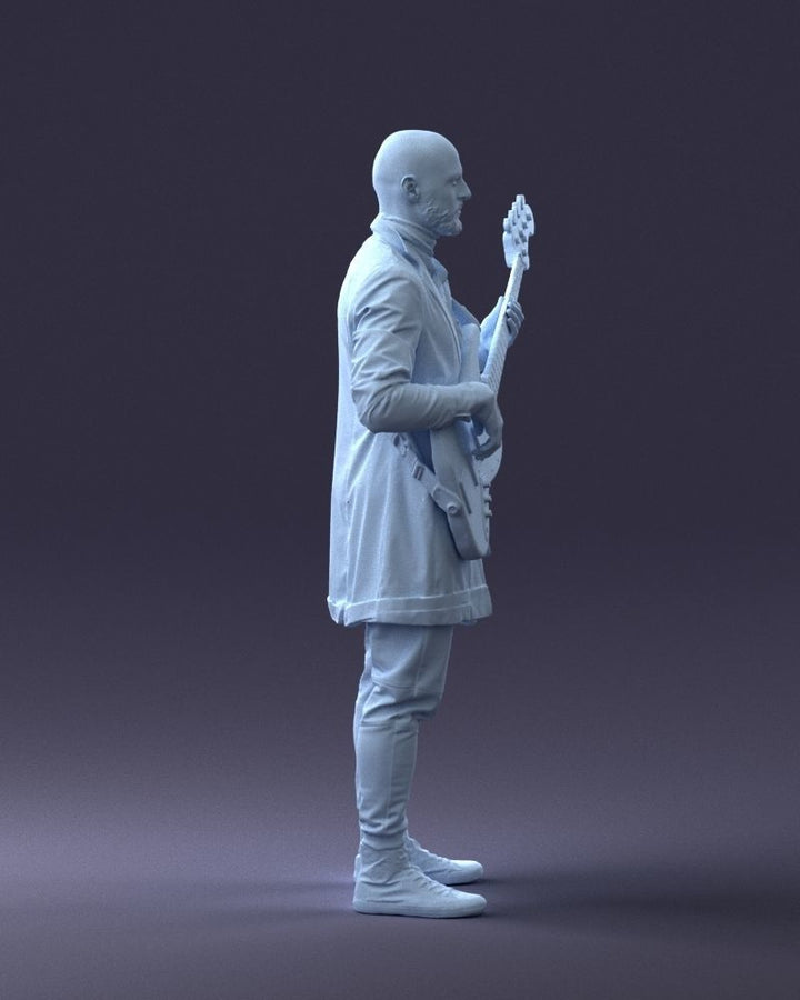 Male Playing Bass Guitar Figure