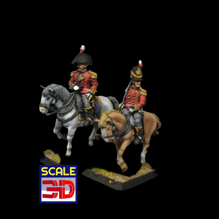 Napoleonic British Officers On Horses 15Mm 1:100 / Both Figure