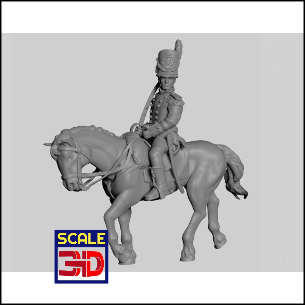 Napoleonic British Officers On Horses 15Mm 1:100 / Figure 1