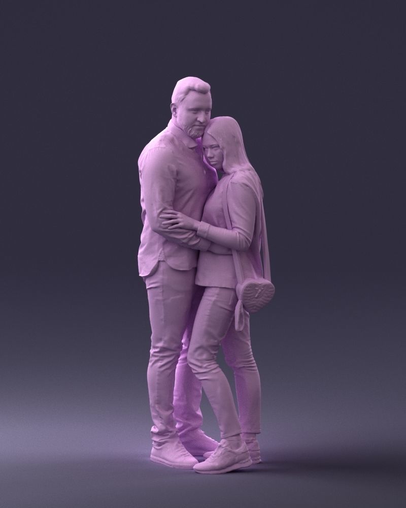 Young Couple Hugging Figure