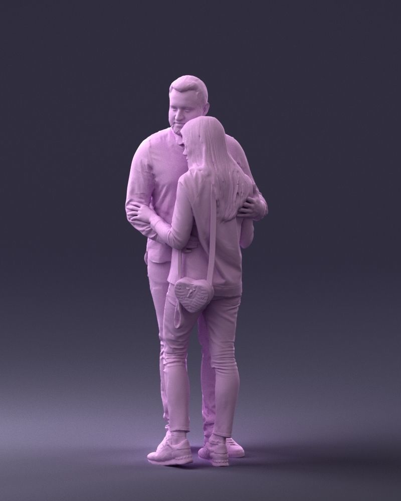 Young Couple Hugging Figure