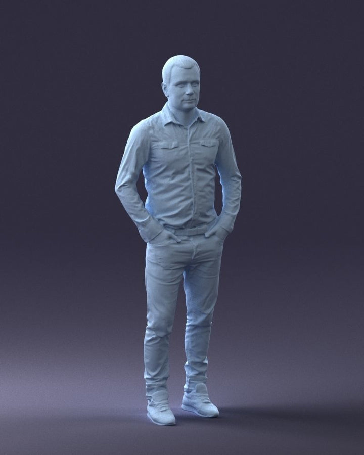 Male With Hands In Pockets Figure