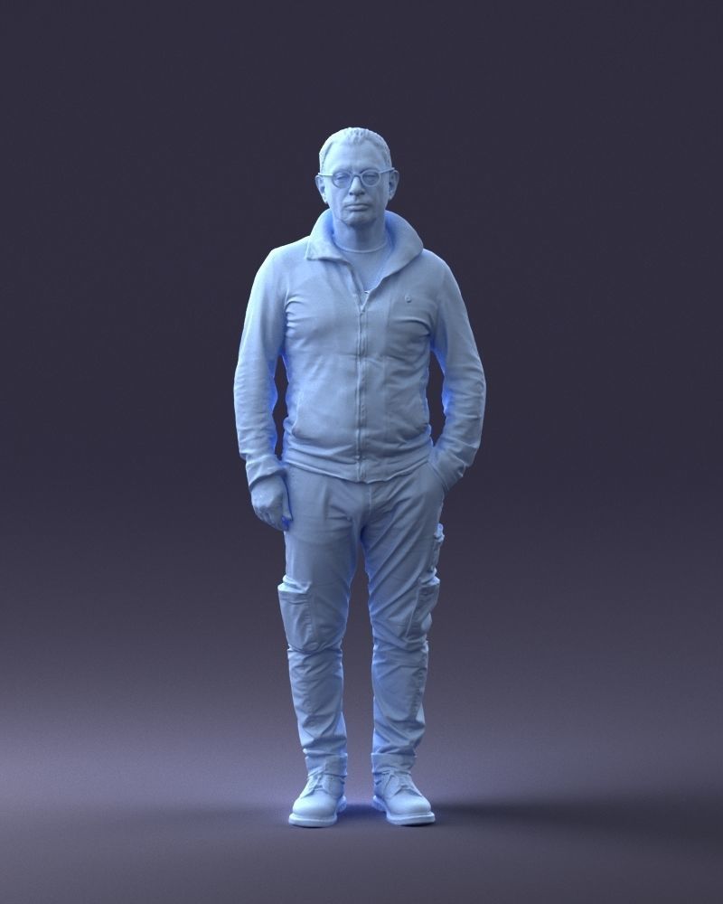 Smart Older Male In Cargo Pants Figure