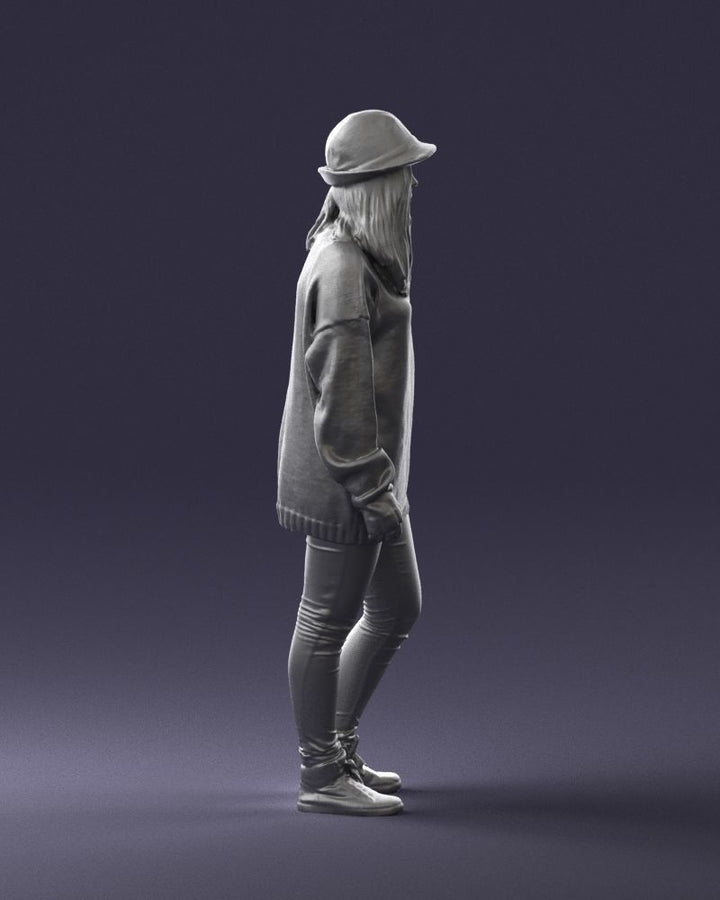 Trendy Girl In Hat Figure