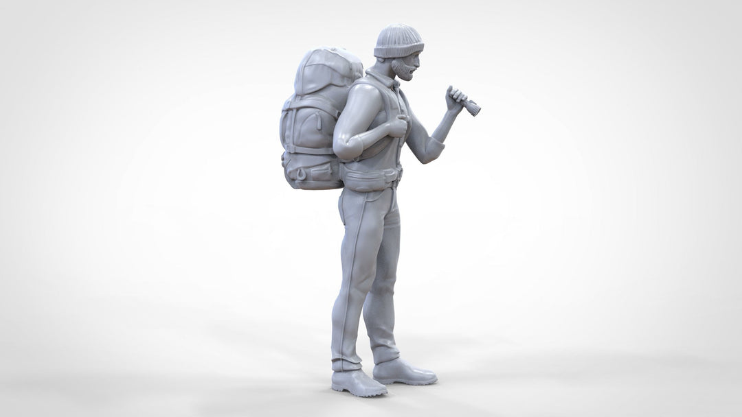 Male Hiker/camping/standing With Torch Group A Mm240 Figure