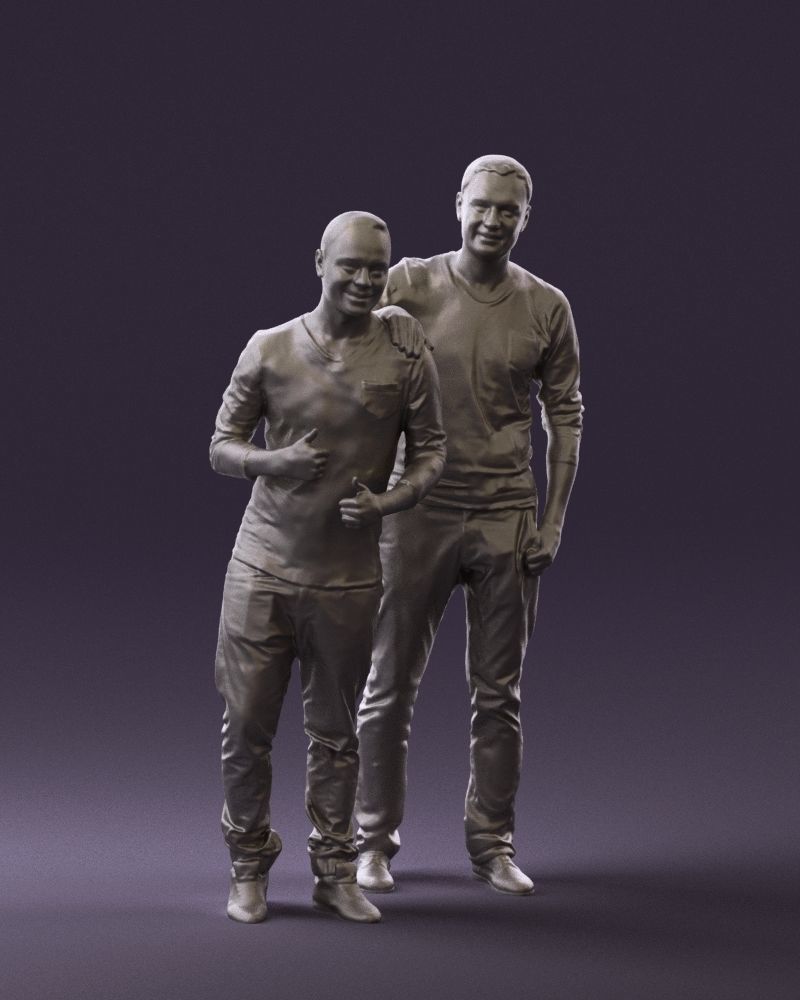 Two Male Friends Posing Figure