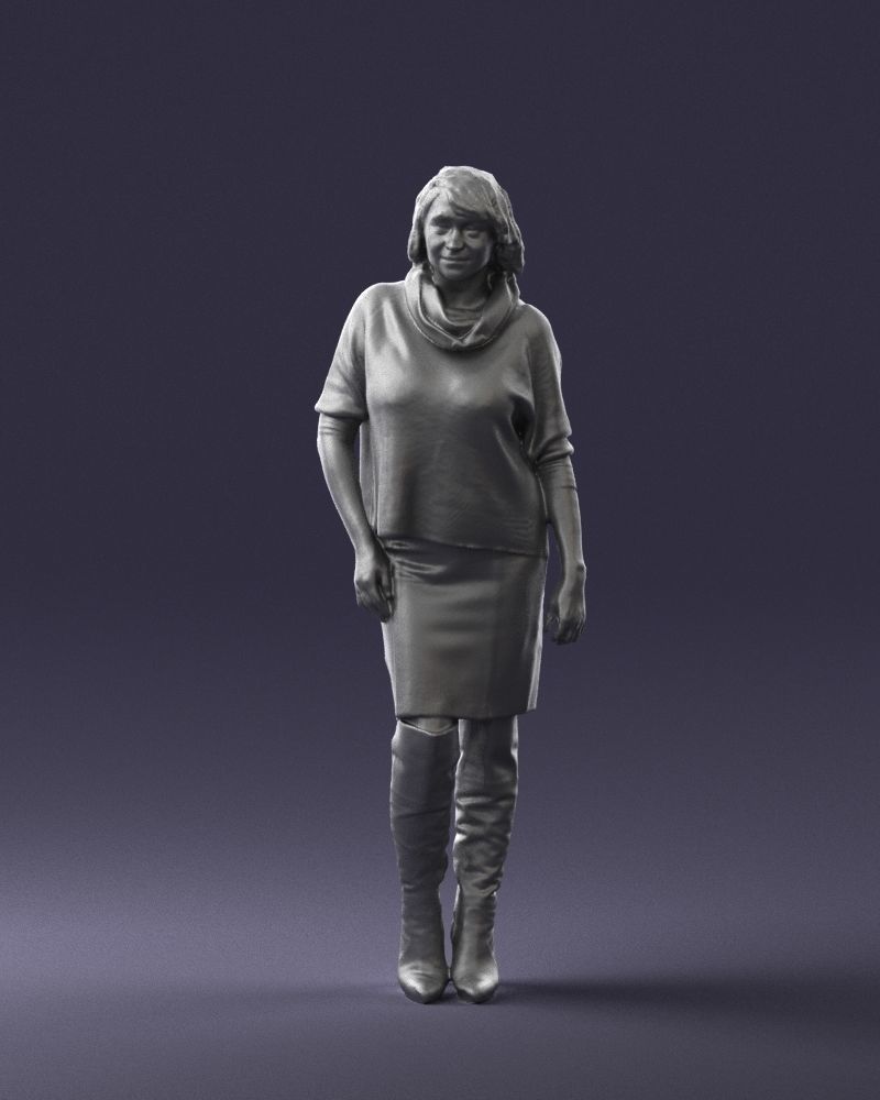 Female In Skirt And Wearing Long Boots Figure