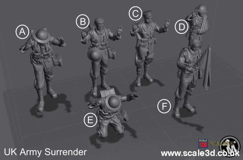 Ww1 British Soldiers Surrendering 1\6 1:72 / A Figure