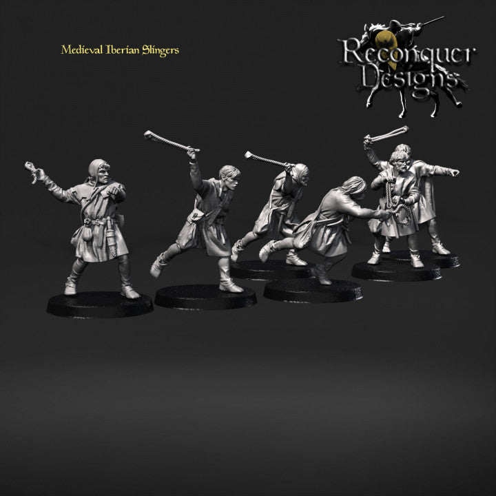 REM0056 Iberian Medieval Slingers x 13