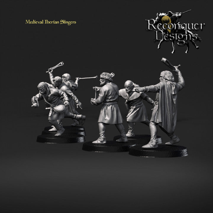 REM0056 Iberian Medieval Slingers x 13