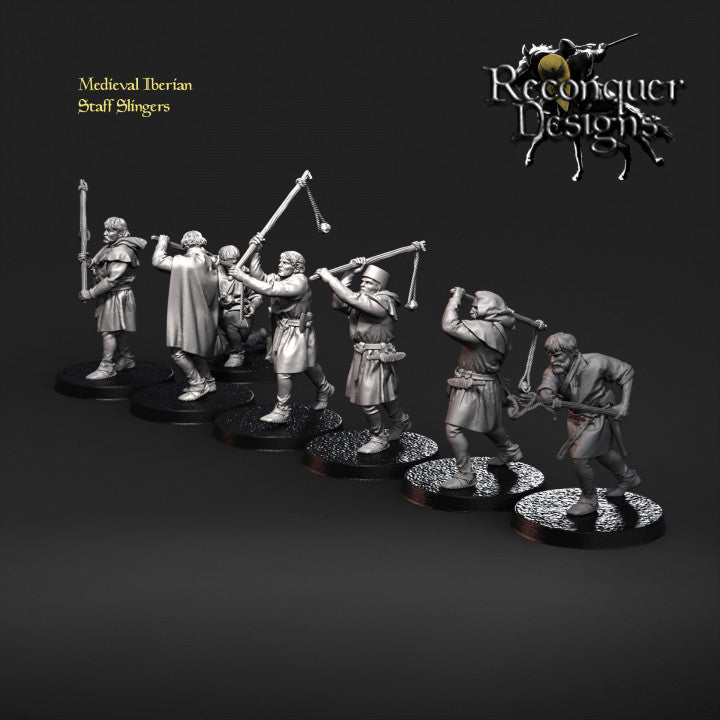 REM0056 Iberian Medieval Slingers x 13